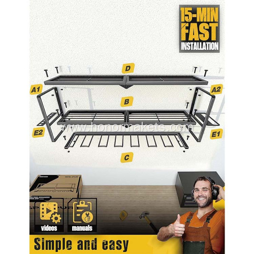 Power Tool Organizer for Tool Storage Drill Holder Wall Mount with Charging Station Tool Holder Garage Organization Storage Rack